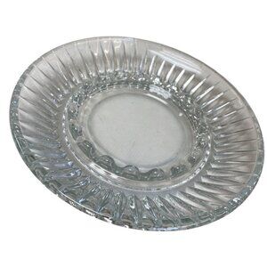 Clear Glass Ribbed Ashtray 20 Slot Textured